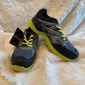 Wolverine steel toed athletic shoes.